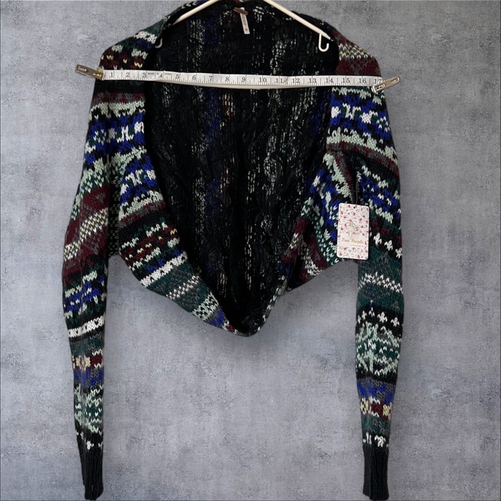 Free People Carnival Cardigan Sweater Shrug Bolero Fair Isle - Host Pick - Picture 5 of 8